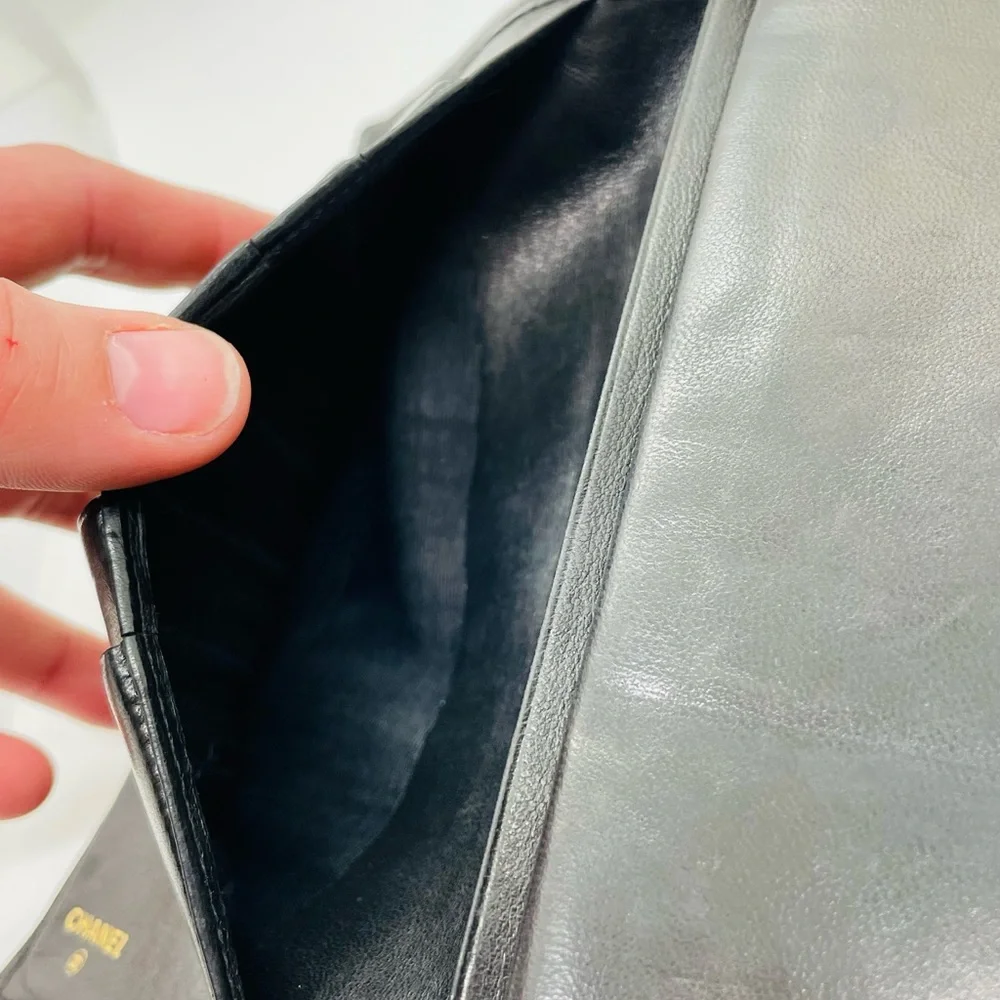 CHANEL Black Quilted Lambskin French Purse Wallet with COA! - Picture 10 of 16